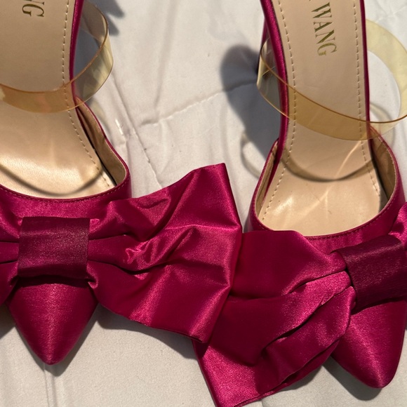 Azalea Wang 🎀 Fushia bright Pink Bow Backless Heels Sz.8 - Picture 14 of 16